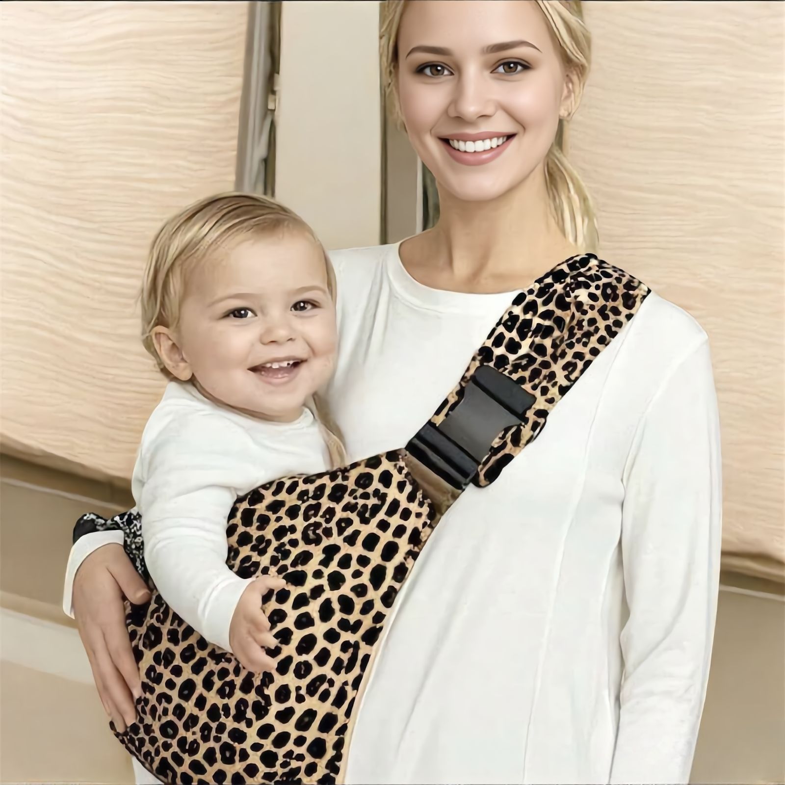 Leopard-Print Hand Free Baby Carrier