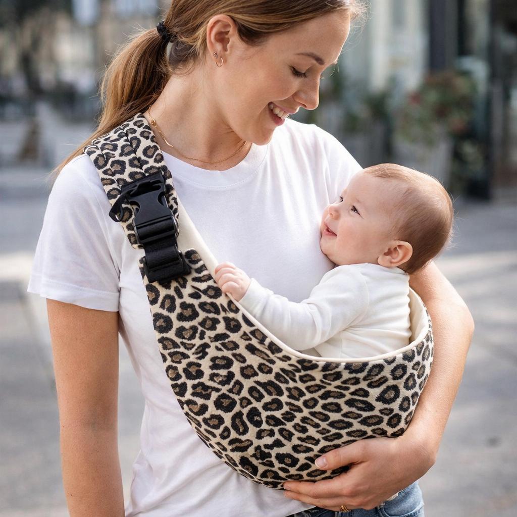 Leopard-Print Hand Free Baby Carrier